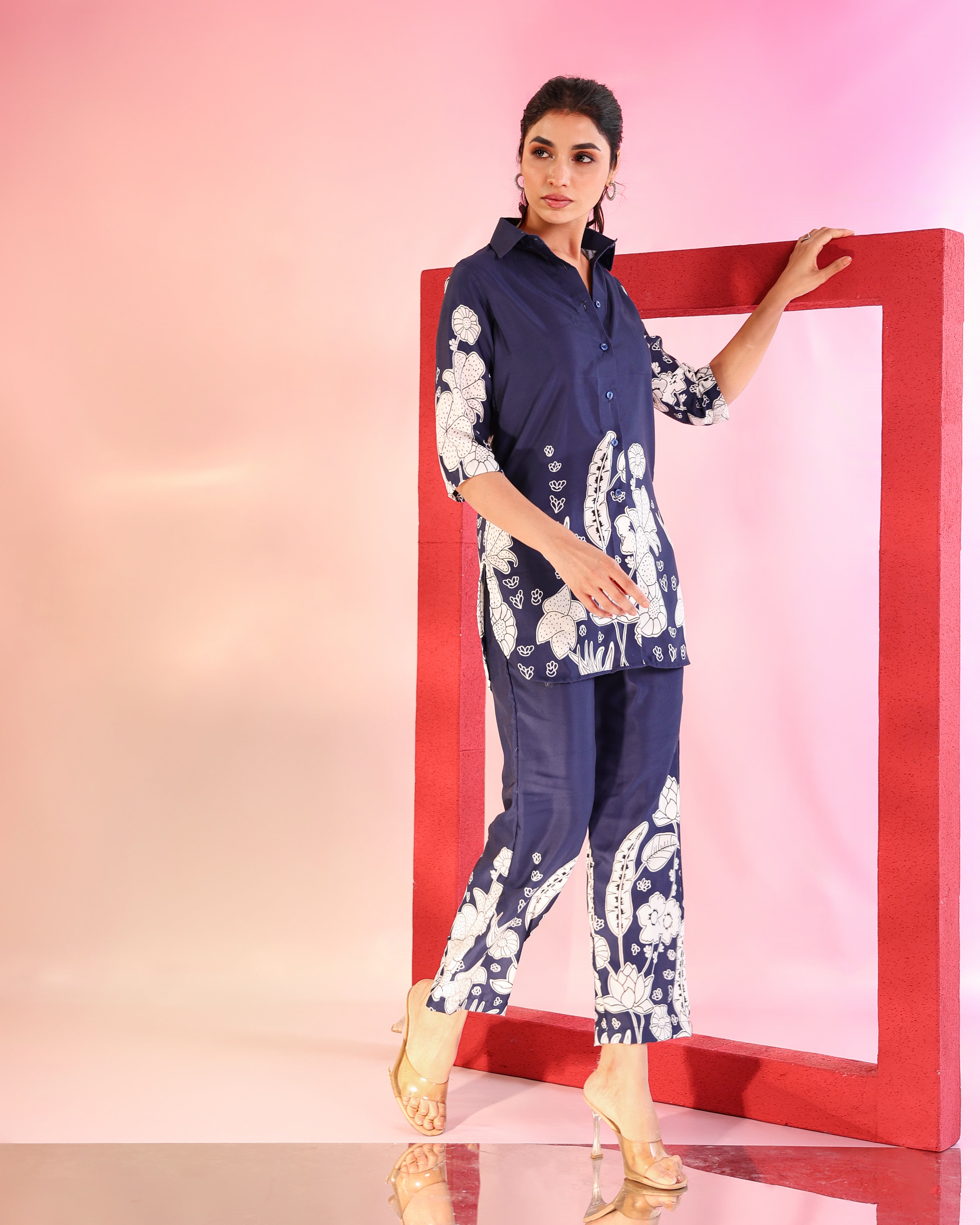 Indigo Bloom Cotton Coord Set