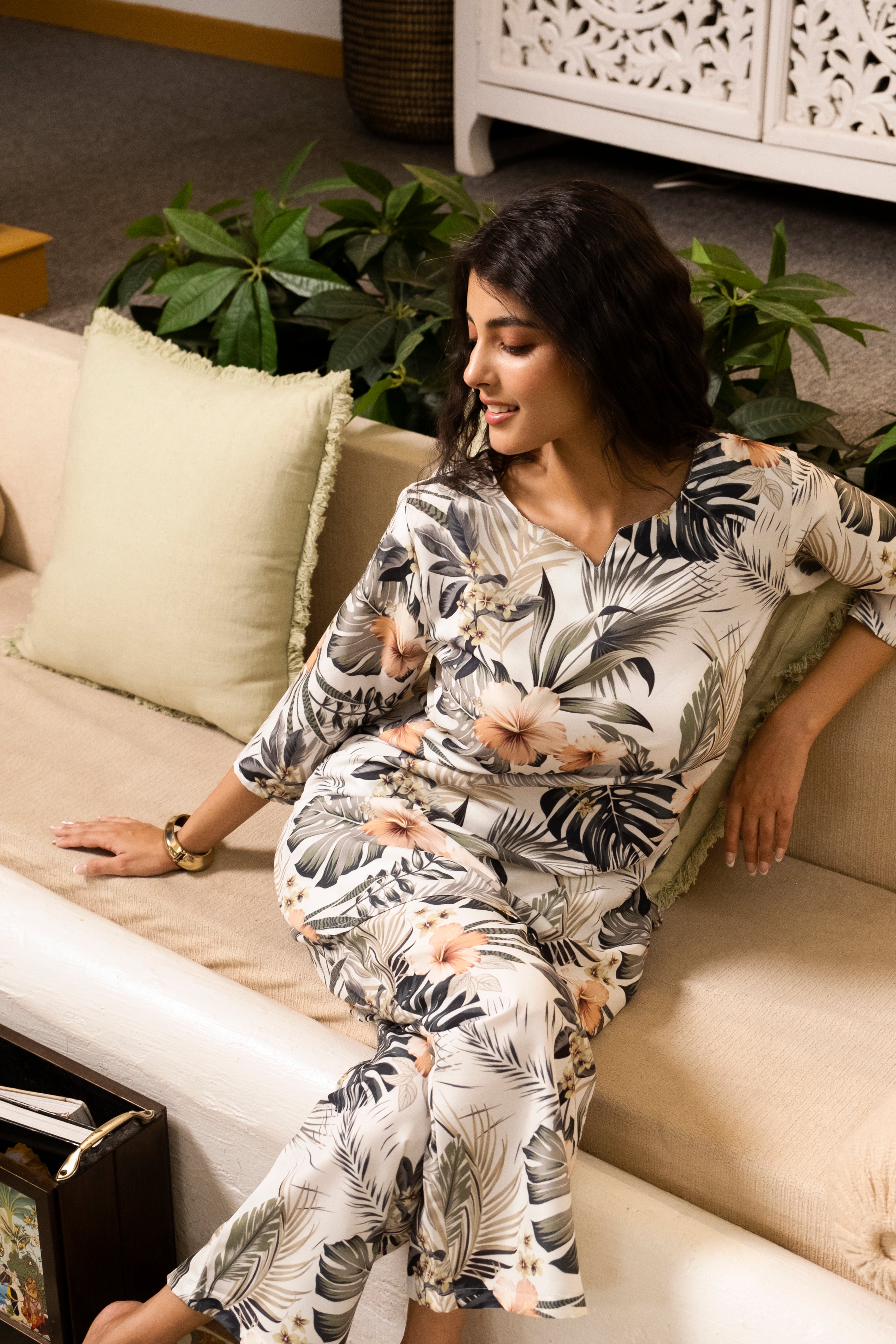 White Serene Escape Cotton Co-ord Set